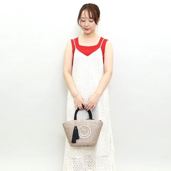 ール刺繍ビーズハンドル かごバッグ　2026新作 COOCO SMILEY パ 送料無料 即日発送-24