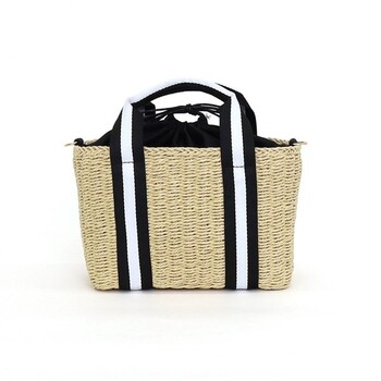 ストライプテープハンドルペーパーボックストートバッグ かごバッグ カゴバッグ　COOCO クーコ 送料無料 即日発送-4