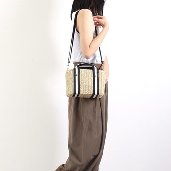 ストライプテープハンドルペーパーボックストートバッグ かごバッグ カゴバッグ　COOCO クーコ 送料無料 即日発送-8