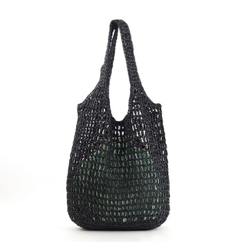 透かし編み刺繍入カゴバッグ A4対応　COOCO クーコ SMILEY 送料無料 即日発送-6