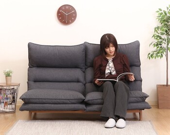 ソファー ダブルクッション座椅子 フィット2 2P 2色展開 送料無料-2