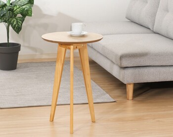 コーヒーテーブル Φ40cm ナチュラル ブラウン 送料無料-9