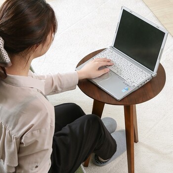 コーヒーテーブル Φ40cm ナチュラル ブラウン 送料無料-12