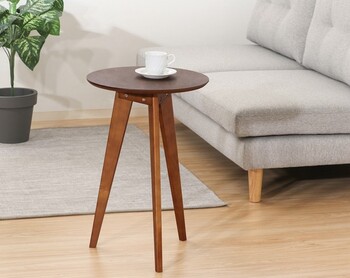 コーヒーテーブル Φ40cm ナチュラル ブラウン 送料無料-17