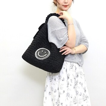 フリルハンドルxパール刺繍ワンショルダーバッグ サマーバッグ 2026新作 COOCO SMILEY 送料無料-24
