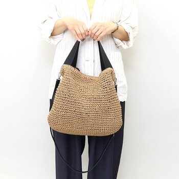 ペーパー2WAY カゴバッグ かごバッグ A4 A4収納可能 2026新作 COOCO 送料無料 即日発送-23