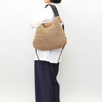 ペーパー2WAY カゴバッグ かごバッグ A4 A4収納可能 2026新作 COOCO 送料無料 即日発送-24