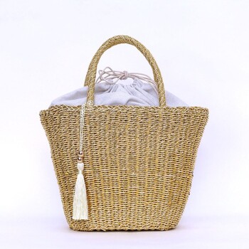 タッセル付メタリックフィルムカゴバッグ かごバッグ 2026新作 COOCO 送料無料 即日発送-11