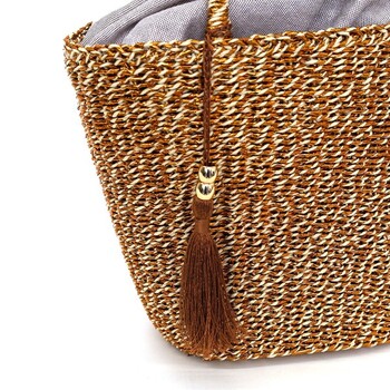 タッセル付メタリックフィルムカゴバッグ かごバッグ 2026新作 COOCO 送料無料 即日発送-16