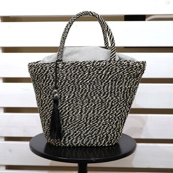 タッセル付メタリックフィルムカゴバッグ かごバッグ 2026新作 COOCO 送料無料 即日発送-17