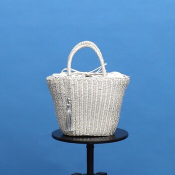 タッセル付メタリックフィルムカゴバッグ かごバッグ 2026新作 COOCO 送料無料 即日発送-19