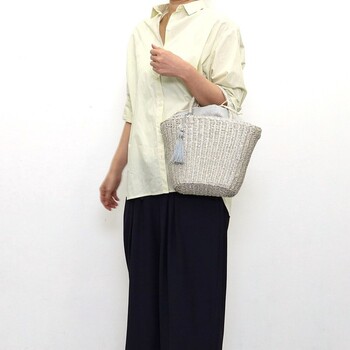 タッセル付メタリックフィルムカゴバッグ かごバッグ 2026新作 COOCO 送料無料 即日発送-20