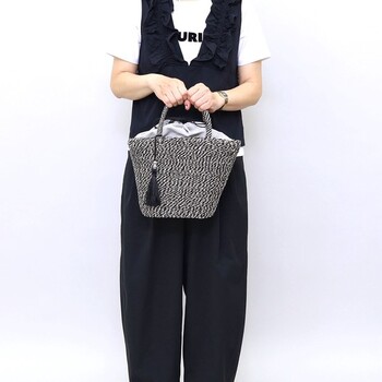 タッセル付メタリックフィルムカゴバッグ かごバッグ 2026新作 COOCO 送料無料 即日発送-21