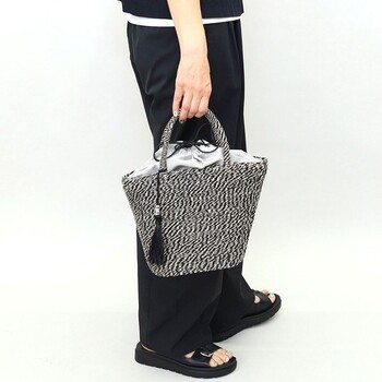 タッセル付メタリックフィルムカゴバッグ かごバッグ 2026新作 COOCO 送料無料 即日発送-23