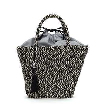 タッセル付メタリックフィルムカゴバッグ かごバッグ 2026新作 COOCO 送料無料 即日発送-5