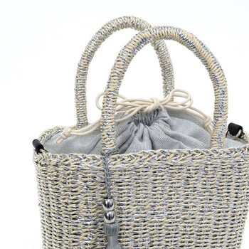 タッセル付メタリックフィルム 2WAY カゴバッグ かごバッグ ショルダー 2026新作 COOCO 送料無料 即日発送-18