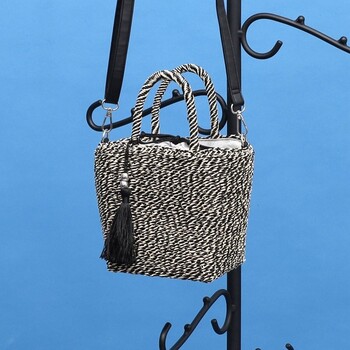 タッセル付メタリックフィルム 2WAY カゴバッグ かごバッグ ショルダー 2026新作 COOCO 送料無料 即日発送-19