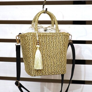 タッセル付メタリックフィルム 2WAY カゴバッグ かごバッグ ショルダー 2026新作 COOCO 送料無料 即日発送-20