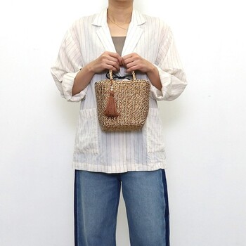 タッセル付メタリックフィルム 2WAY カゴバッグ かごバッグ ショルダー 2026新作 COOCO 送料無料 即日発送-25