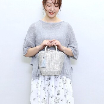 タッセル付メタリックフィルム 2WAY カゴバッグ かごバッグ ショルダー 2026新作 COOCO 送料無料 即日発送-26