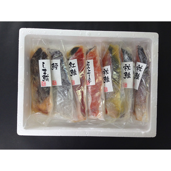 漬け魚切身詰合せ 秋鮭甘味噌漬切身×1 秋鮭粕漬切身×1 秋鮭西京漬切身×1 真鱈粕漬切身×1 等7点 送料無料-2