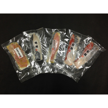 粕漬 西京漬切身詰合せ 紅鮭粕漬切身×2枚 銀鱈粕漬切身×1枚 キングサーモン西京漬切身×1枚等5点 送料無料-1