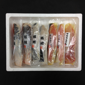 粕漬 西京漬切身詰合せ 紅鮭粕漬切身×2枚 銀鱈粕漬切身×2枚 キングサーモン西京漬切身×2枚等7点 送料無料-2