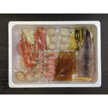 北海鍋 ゆでずわいがにカット×1袋 ボイル海老×6尾 ボイル帆立×3個 かに入つみれ×4個 えび入つみれ×4個 ボイルつぶ等22点 送料無料-2