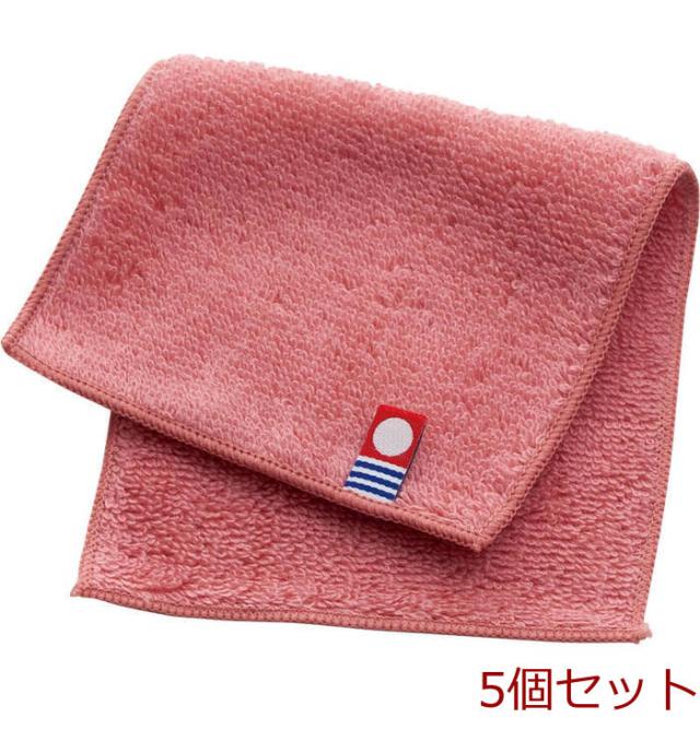 サスティナブルタオル 日本製 愛媛今治 ハーフハンカチ ローズレッド 64810〜64815 ×5個セット 送料無料-0