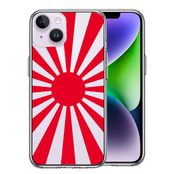 iPhone14 ケース クリア 旭日旗 赤 デザイン スマホケース 側面ソフト 背面ハード ハイブリッド  送料無料-0