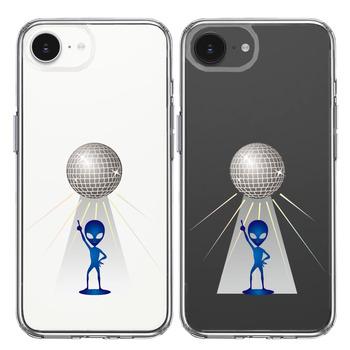 iPhone17e iPhone16e ケース クリア 宇宙人 ダンシング ミラーボール スマホケース 側面ソフト 背面ハード ハイブリッド  送料無料-1