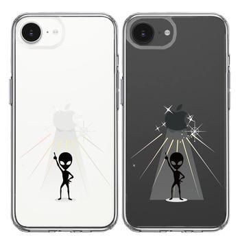 iPhone17e iPhone16e ケース クリア 宇宙人 フィーバー ブラック スマホケース 側面ソフト 背面ハード ハイブリッド  送料無料-1