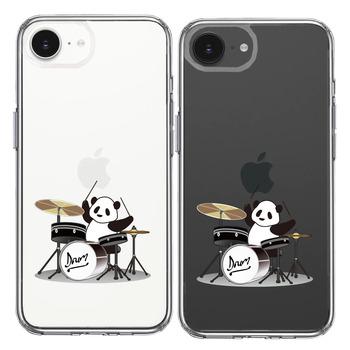 iPhone17e iPhone16e ケース クリア ドラム パンダ スマホケース 側面ソフト 背面ハード ハイブリッド  送料無料-1