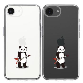 iPhone17e iPhone16e ケース クリア エレキギター パンダ スマホケース 側面ソフト 背面ハード ハイブリッド  送料無料-1