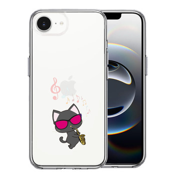 iPhone17e iPhone16e ケース クリア サックス ねこ スマホケース 側面ソフト 背面ハード ハイブリッド  送料無料-0