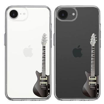 iPhone17e iPhone16e ケース クリア エレキギター　黒 スマホケース 側面ソフト 背面ハード ハイブリッド  送料無料-1