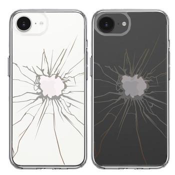 iPhone17e iPhone16e ケース クリア トリックケース 割れたガラス スマホケース 側面ソフト 背面ハード ハイブリッド  送料無料-1