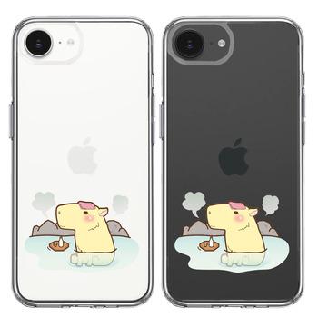 iPhone17e iPhone16e ケース クリア カピバラ 温泉 スマホケース 側面ソフト 背面ハード ハイブリッド  送料無料-1
