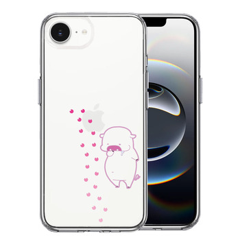iPhone17e iPhone16e ケース クリア ぶた フットプリント スマホケース 側面ソフト 背面ハード ハイブリッド  送料無料-0