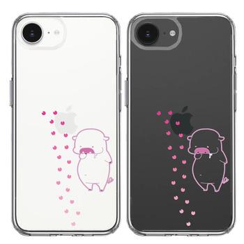iPhone17e iPhone16e ケース クリア ぶた フットプリント スマホケース 側面ソフト 背面ハード ハイブリッド  送料無料-1