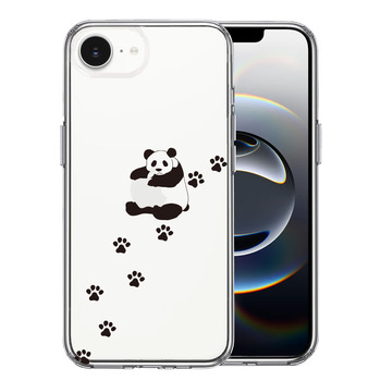 iPhone17e iPhone16e ケース クリア パンダ リンゴ大好き スマホケース 側面ソフト 背面ハード ハイブリッド  送料無料-0