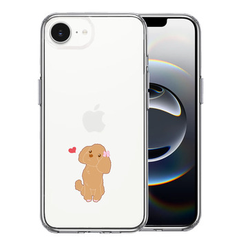 iPhone17e iPhone16e ケース クリア プードル ハート スマホケース 側面ソフト 背面ハード ハイブリッド  送料無料-0