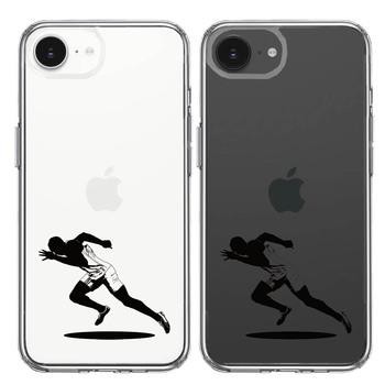 iPhone17e iPhone16e ケース クリア スプリンター 走者 ランナー スマホケース 側面ソフト 背面ハード ハイブリッド 送料無料-1