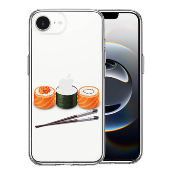 iPhone17e iPhone16e ケース クリア 巻きずし 巻寿司 スマホケース 側面ソフト 背面ハード ハイブリッド  送料無料-0