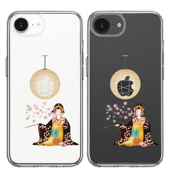 iPhone17e iPhone16e ケース クリア 花魁 スマホケース 側面ソフト 背面ハード ハイブリッド  送料無料-1