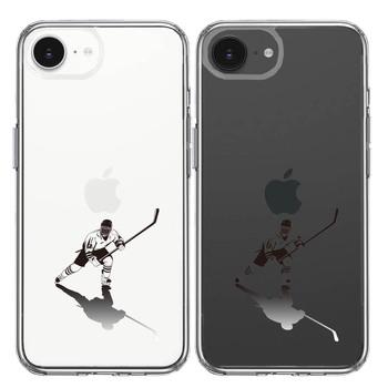 iPhone17e iPhone16e ケース クリア アイスホッケー 影付き スマホケース 側面ソフト 背面ハード ハイブリッド  送料無料-1