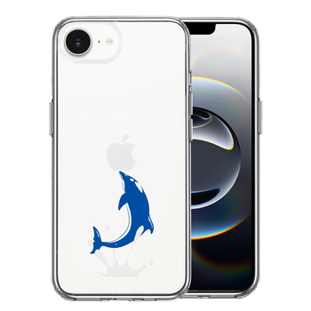 iPhone17e iPhone16e ケース クリア ドルフィン イルカ スマホケース 側面ソフト 背面ハード ハイブリッド  送料無料-0