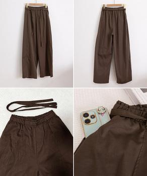 ワイドパンツ ハイウエスト ロングパンツ 送料無料 即日発送-9