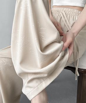 ワイドパンツ チャイナ風 ハイウエスト 送料無料 即日発送-4