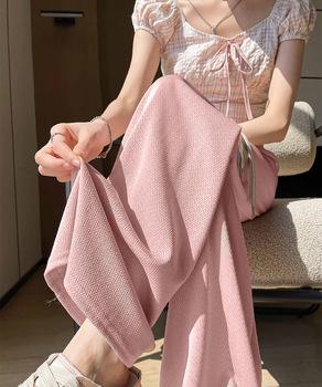 ワイドパンツ ハイウエスト レディース リラックスパンツ イージーパンツ 送料無料 即日発送-7